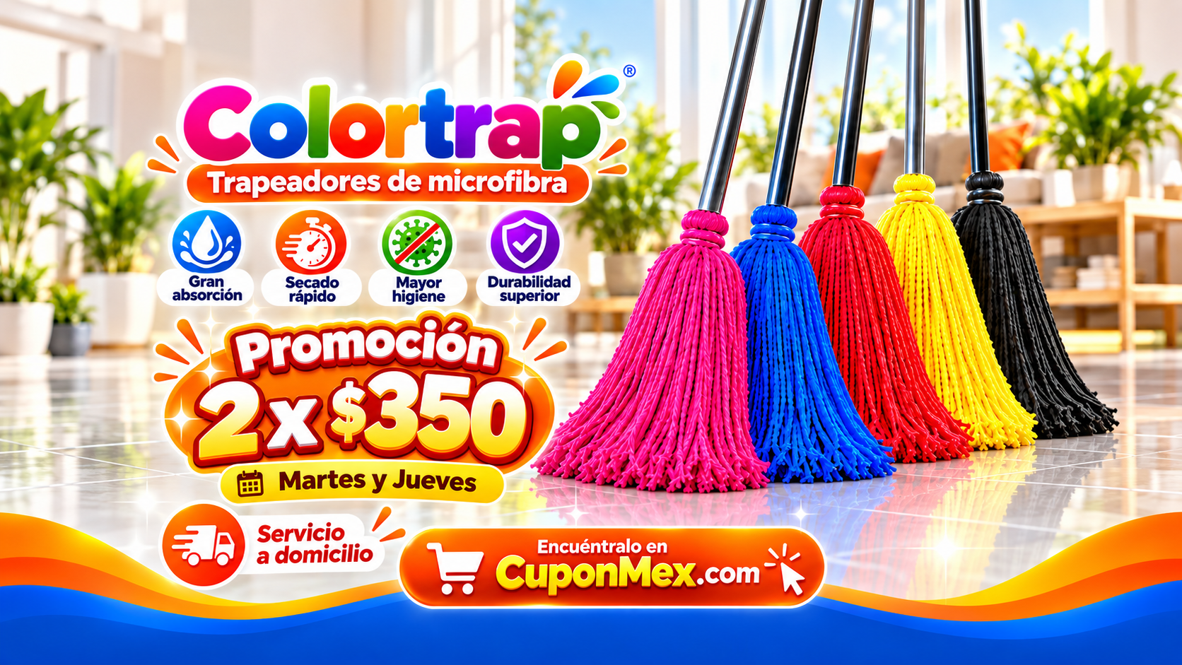 Trapeadores de Microfibra | Más Absorción e Higiene de ColorTrap en San Luis Potosí